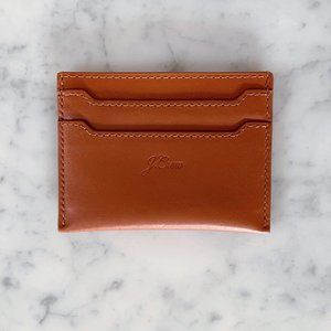 NWT JCrew Italian Leather Card Case, Saddle